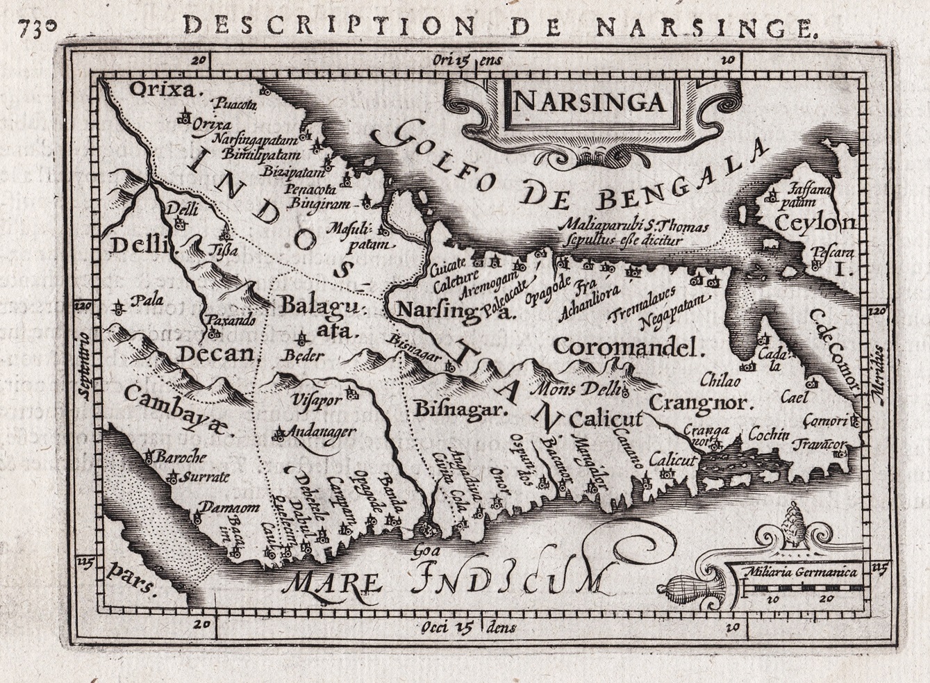 "Narsinga" - South India Sri Lanka Indien map Karte carte... | Barnebys
