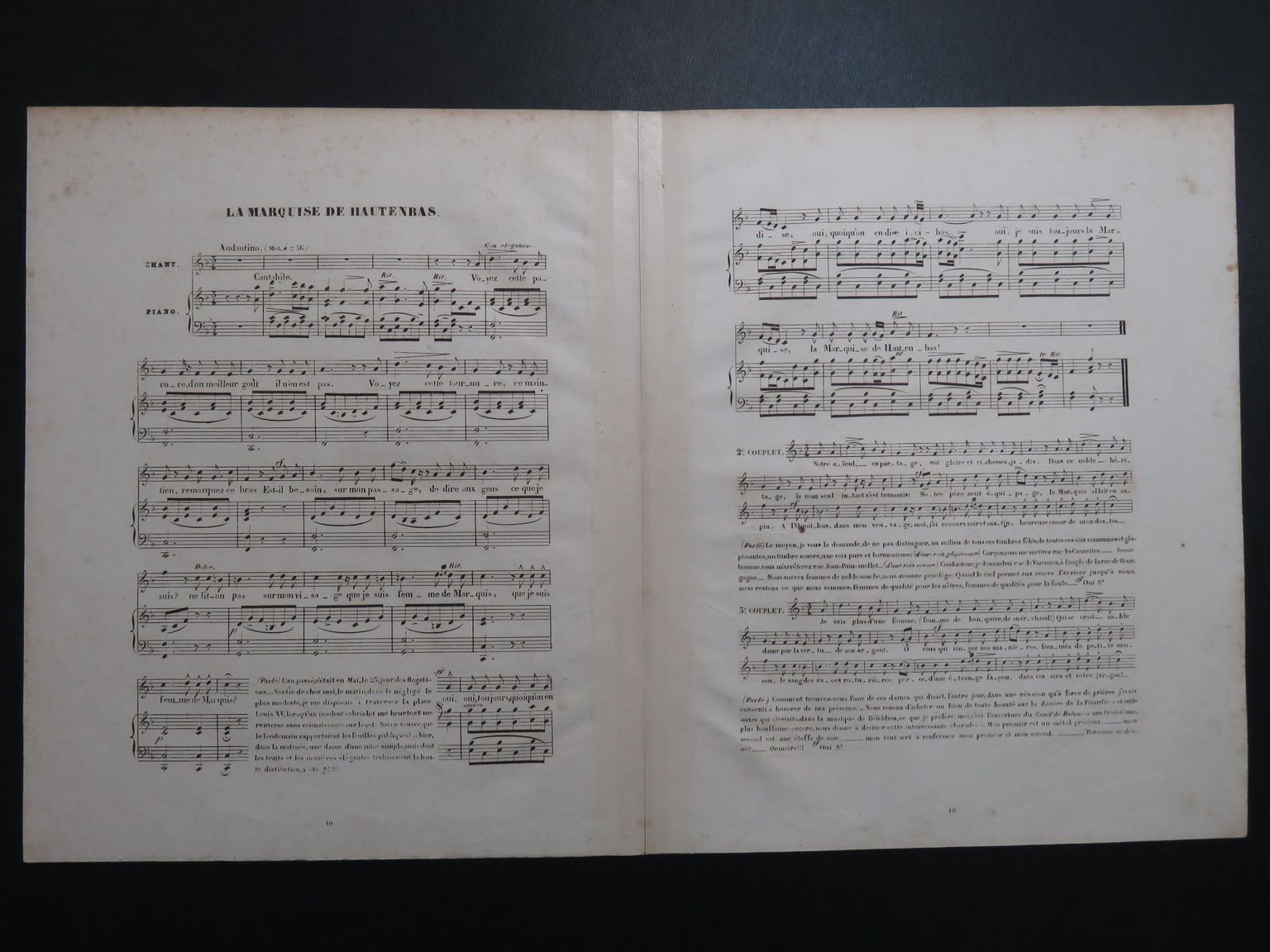 BÉRAT Frédéric La Marquise de Hautenbas Chant Piano ca1840 BÉRAT Frédéric La Marquise de Hautenbas Chant Piano ca1840 [ ]