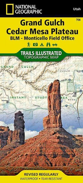 National Geographic Trails Illustrated Topographic Map Grand Gulch, Cedar Mesa Plateau BLM-Montocello Field Office, Utal - National Geographic Maps (COR)