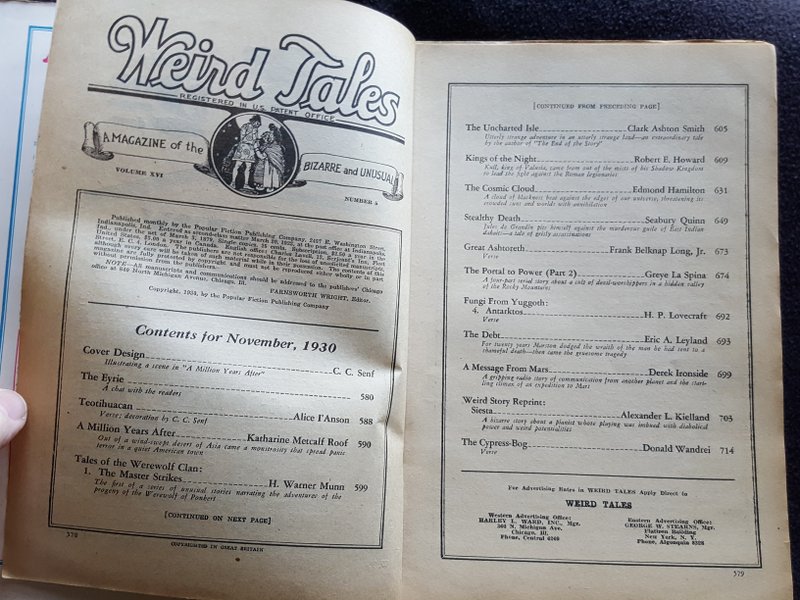 Weird tales. Magazine of the bizarre and unusual. Volume XVI. Number 5 ...