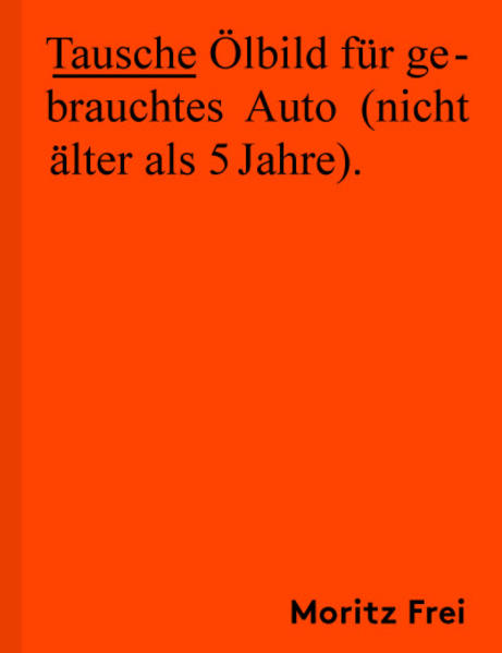 Tausche Ölbild fuür gebrauchtes Auto (nicht älter als 5 Jahre). - Frei, Moritz