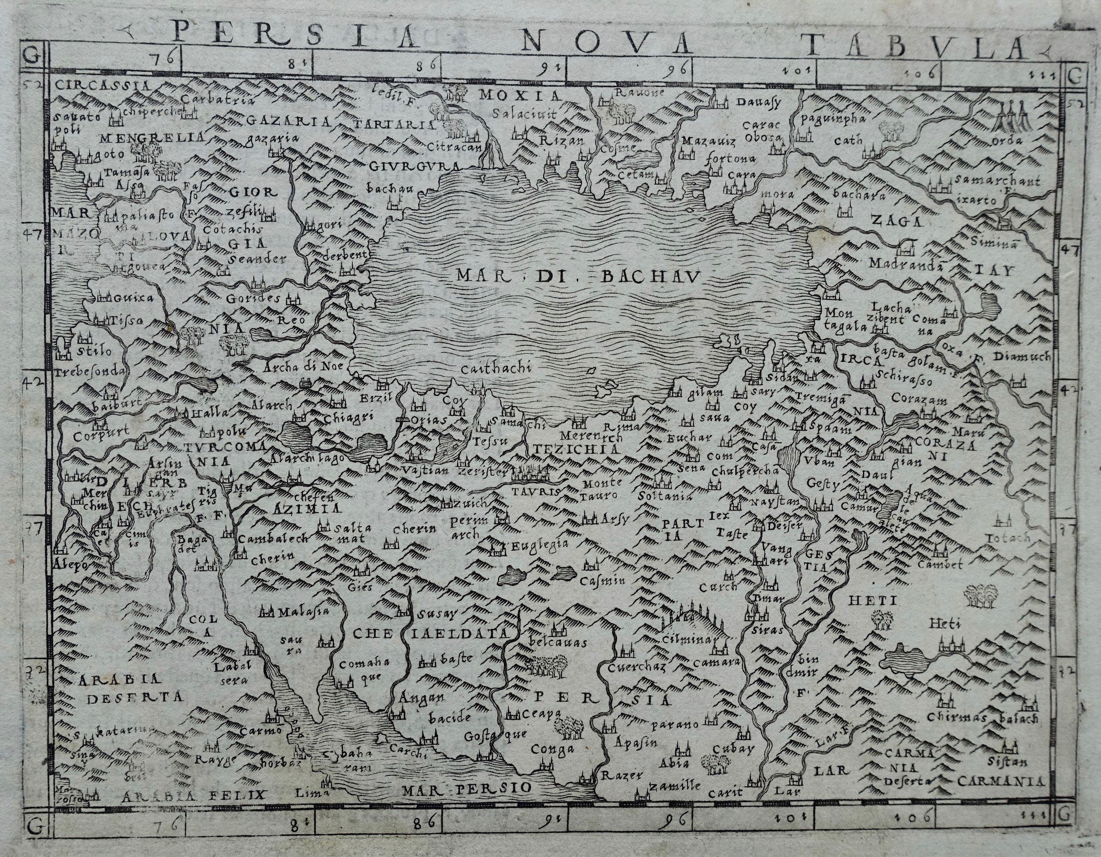 Persia Nova Tabula By Giacomo Gastaldi 1548 Map Antiquariaat Dat Narrenschip
