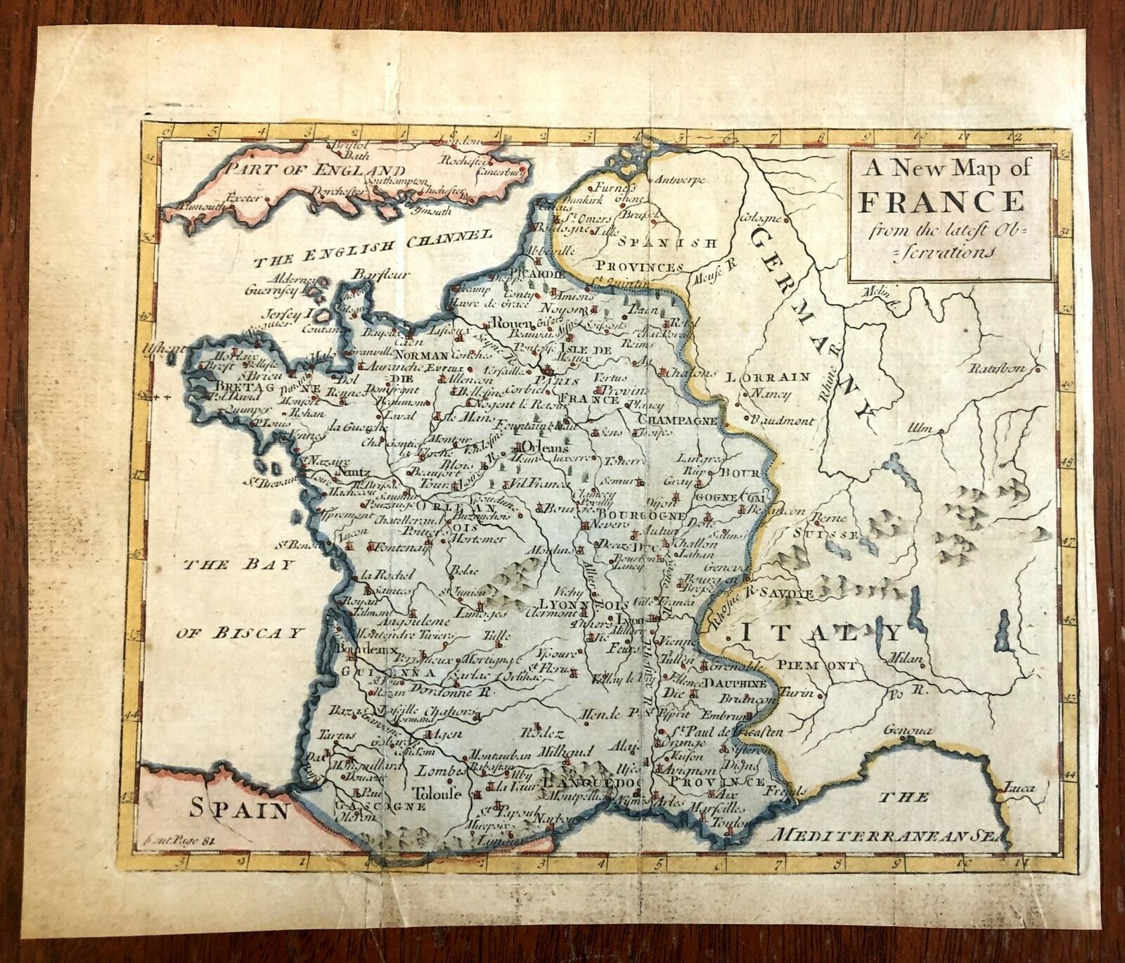 Kingdom Of France Map Kingdom Of France Ancien Regime Paris Lyon Bordeaux Marseilles 1730 Map:  (1730) Map | Raremapsandbooks