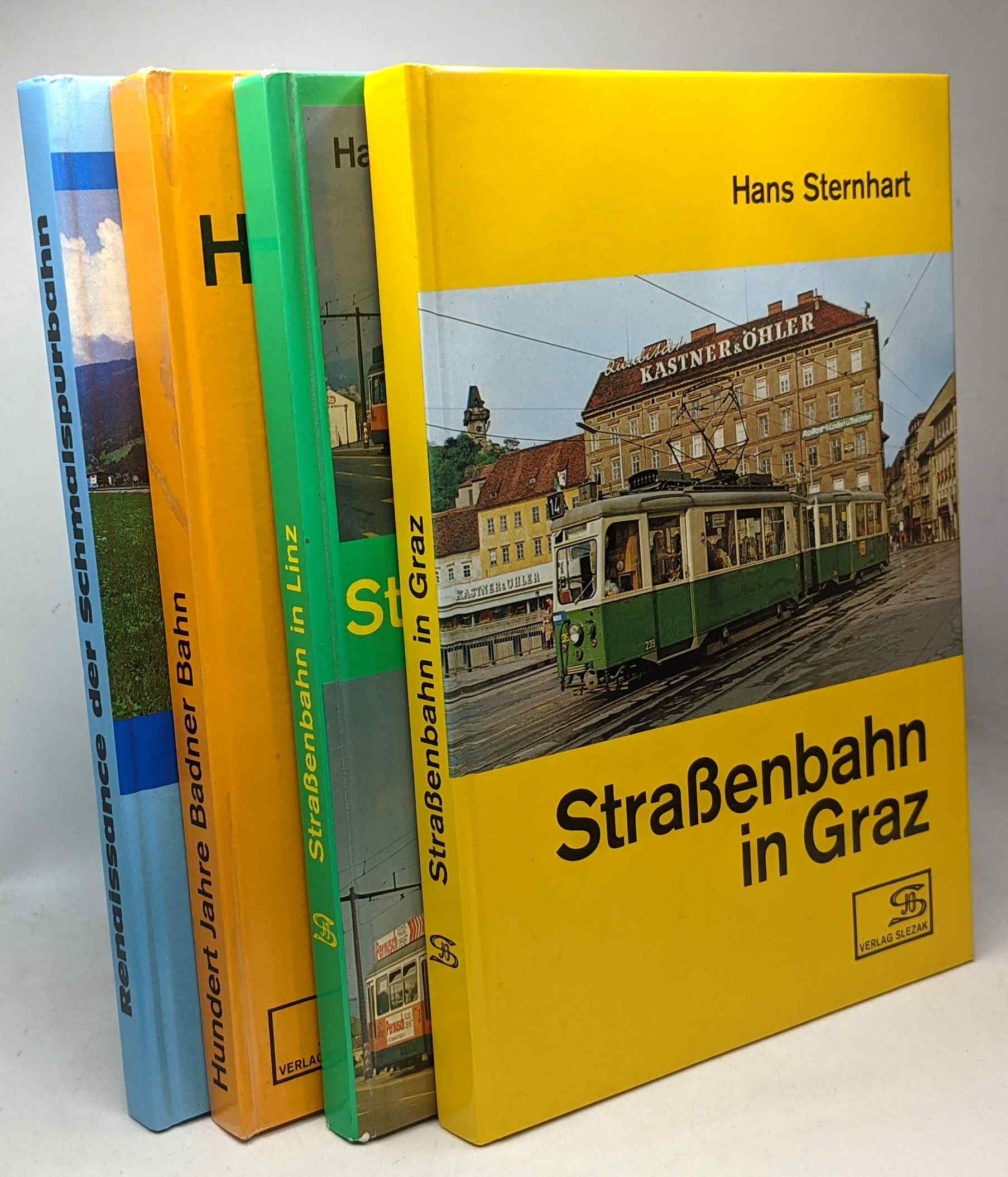 Strassenbahn in Graz + Strassenbahn in Linz + renaissance der schmalspurbahn in österreich + Hunder Jahre Badner Bahn --- 4 livres - Sternhart Hans