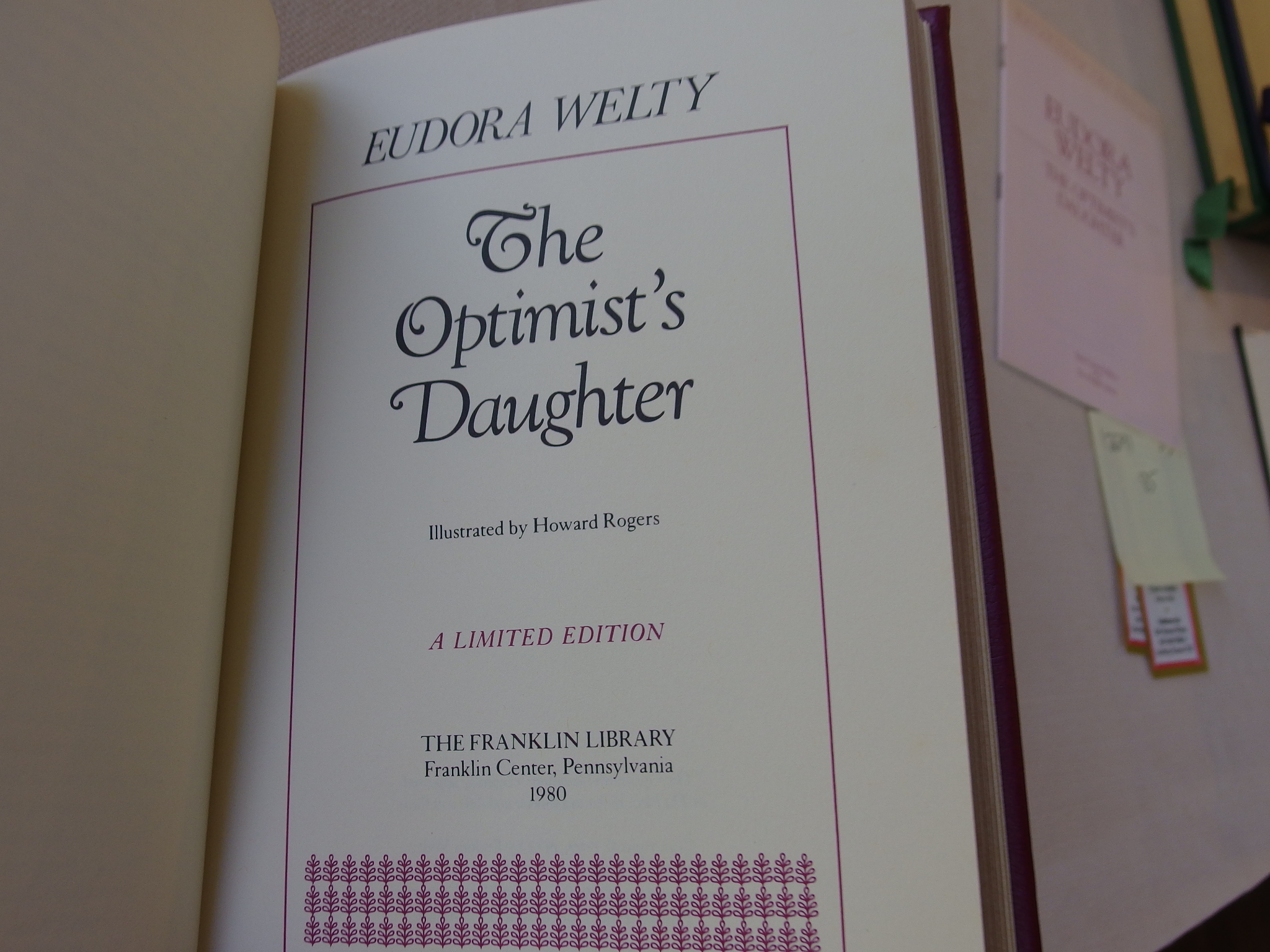 The Optimist's Daughter (signed leather edition) by Eudora Welty: Fine ...