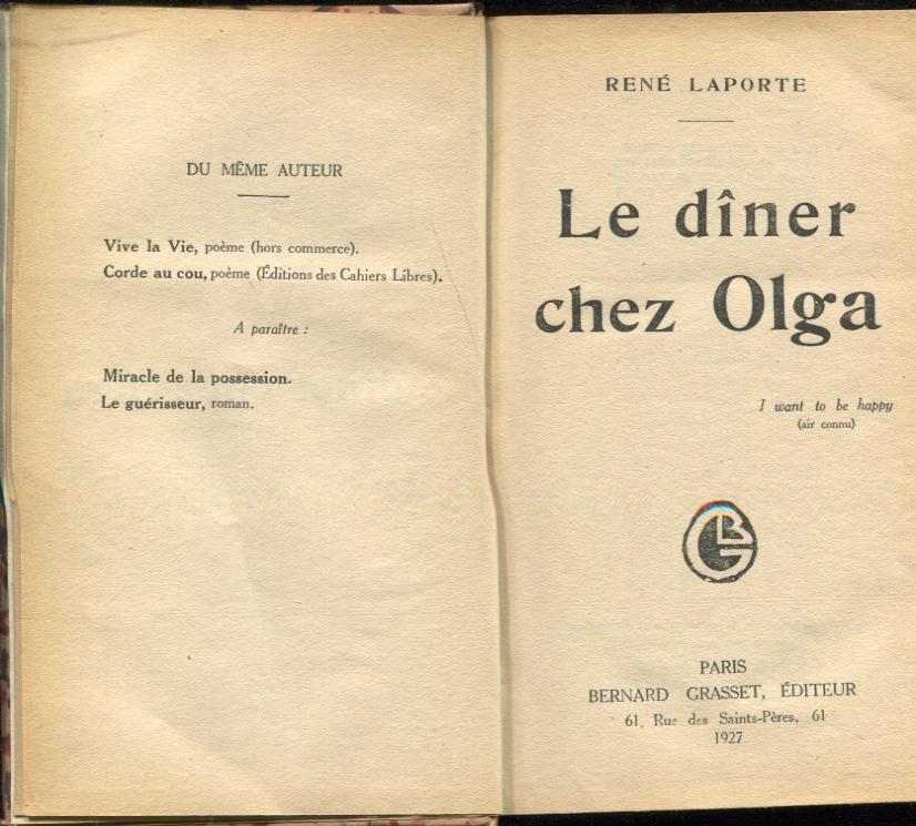 Le dîner chez Olga René Laporte | Barnebys
