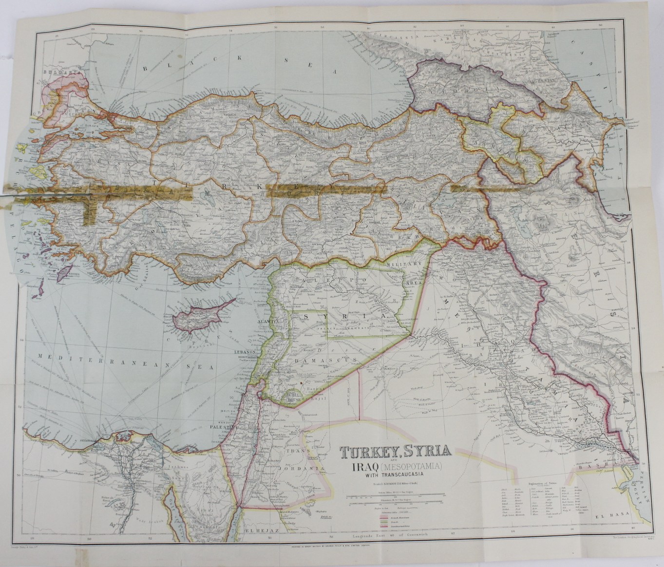 Philips' authentic Imperial Maps - Turkey, Syria and Iraq