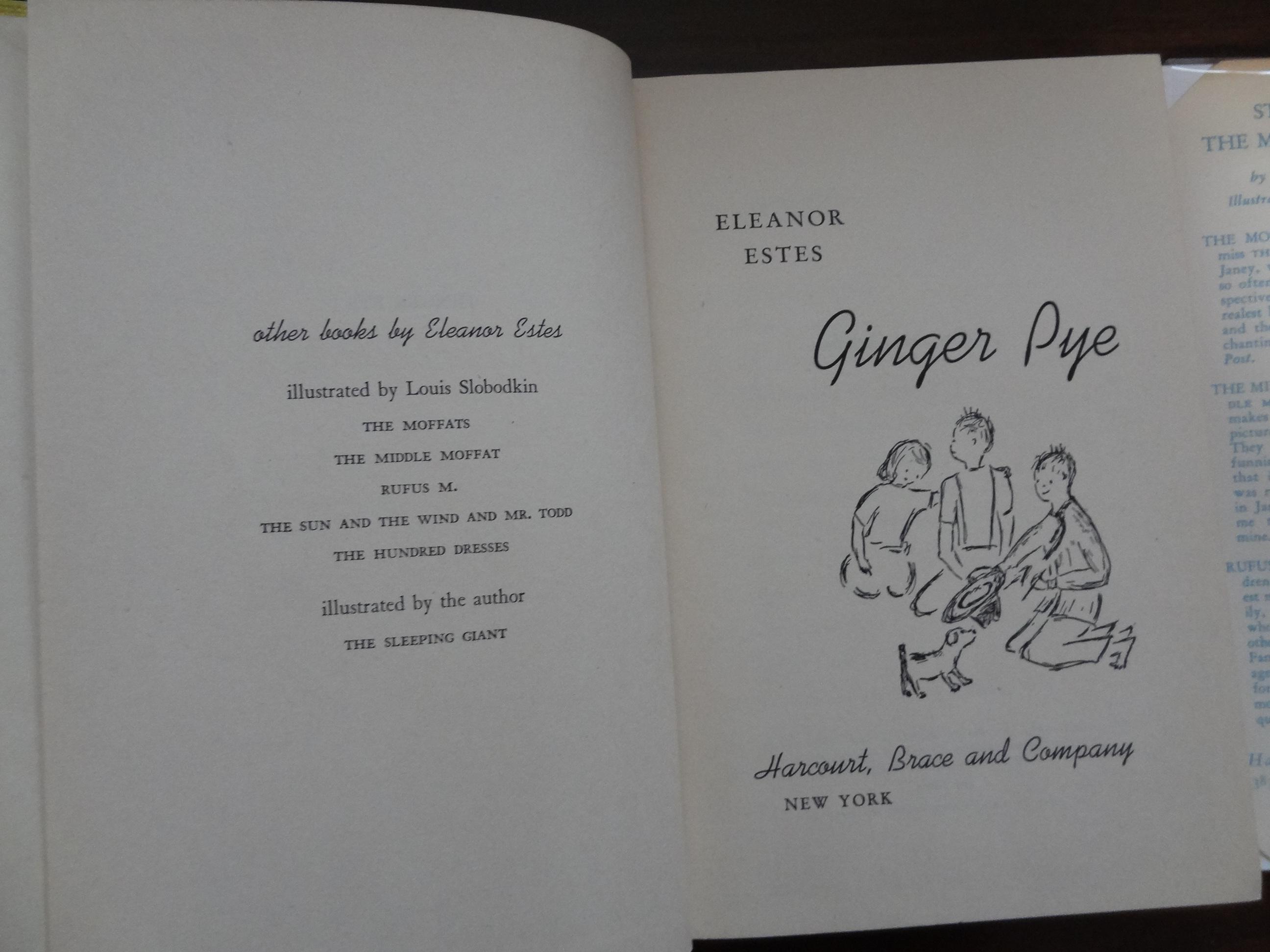 Ginger Pye *Newbery Medal, 1st by Estes, Eleanor Near Fine Hardcover