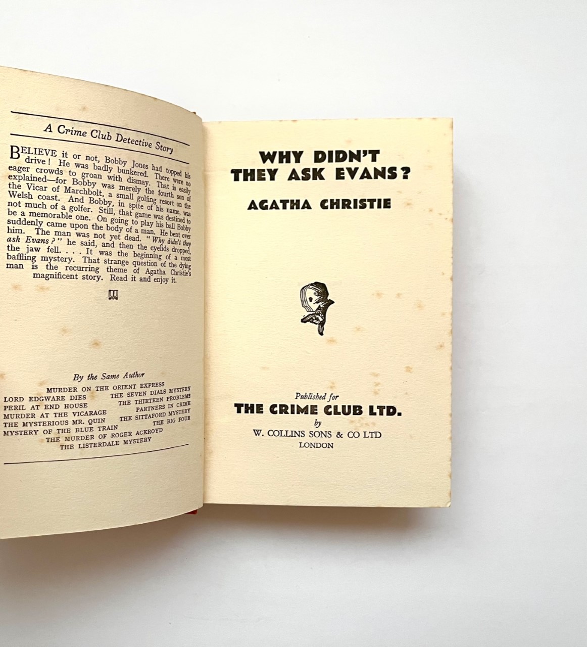 Why Didn't they Ask Evans? by Agatha Christie: Near Fine Hardcover 