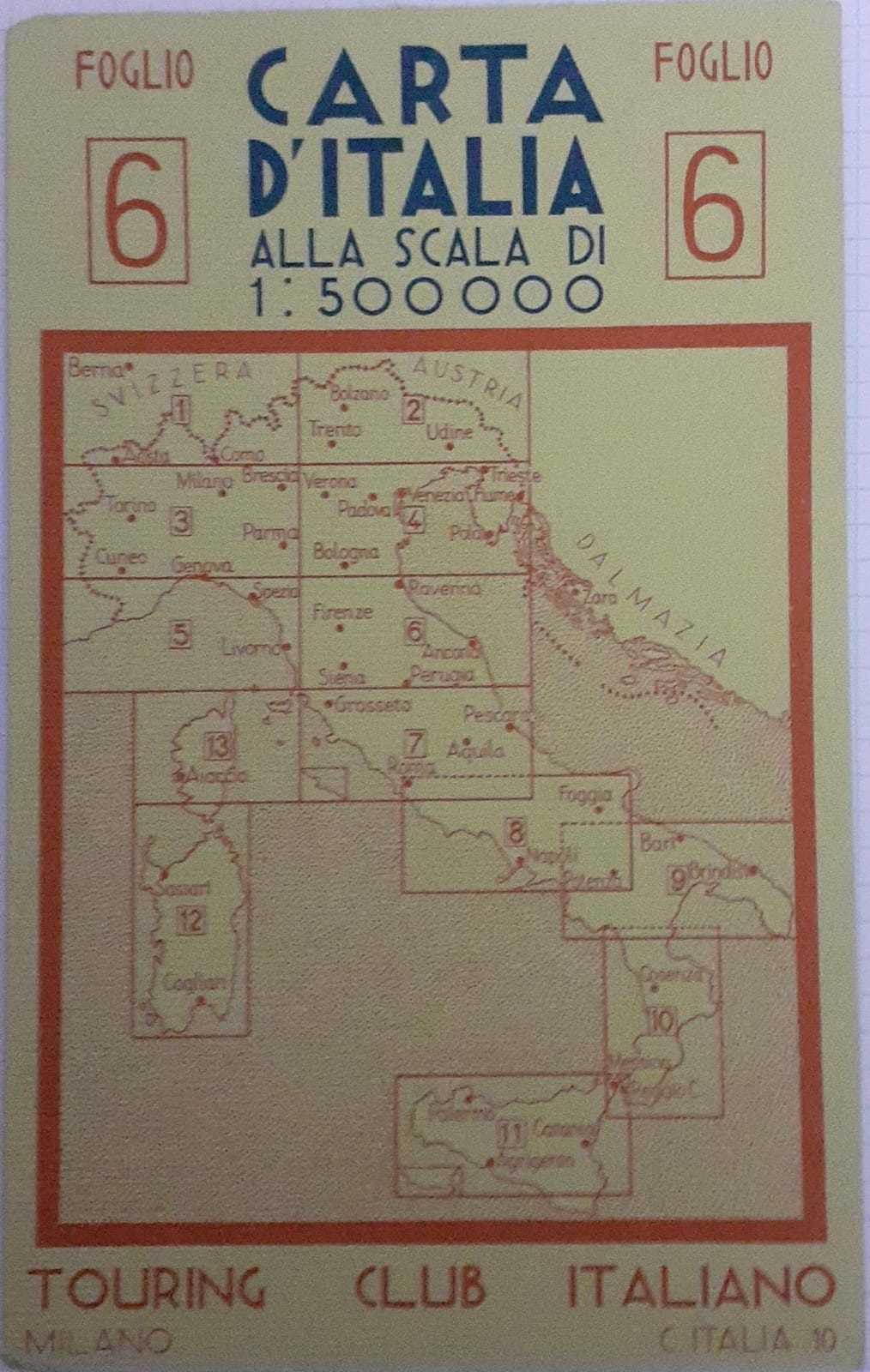 Abebooks Carta d'Italia alla scala di 1:500000 foglio n.6