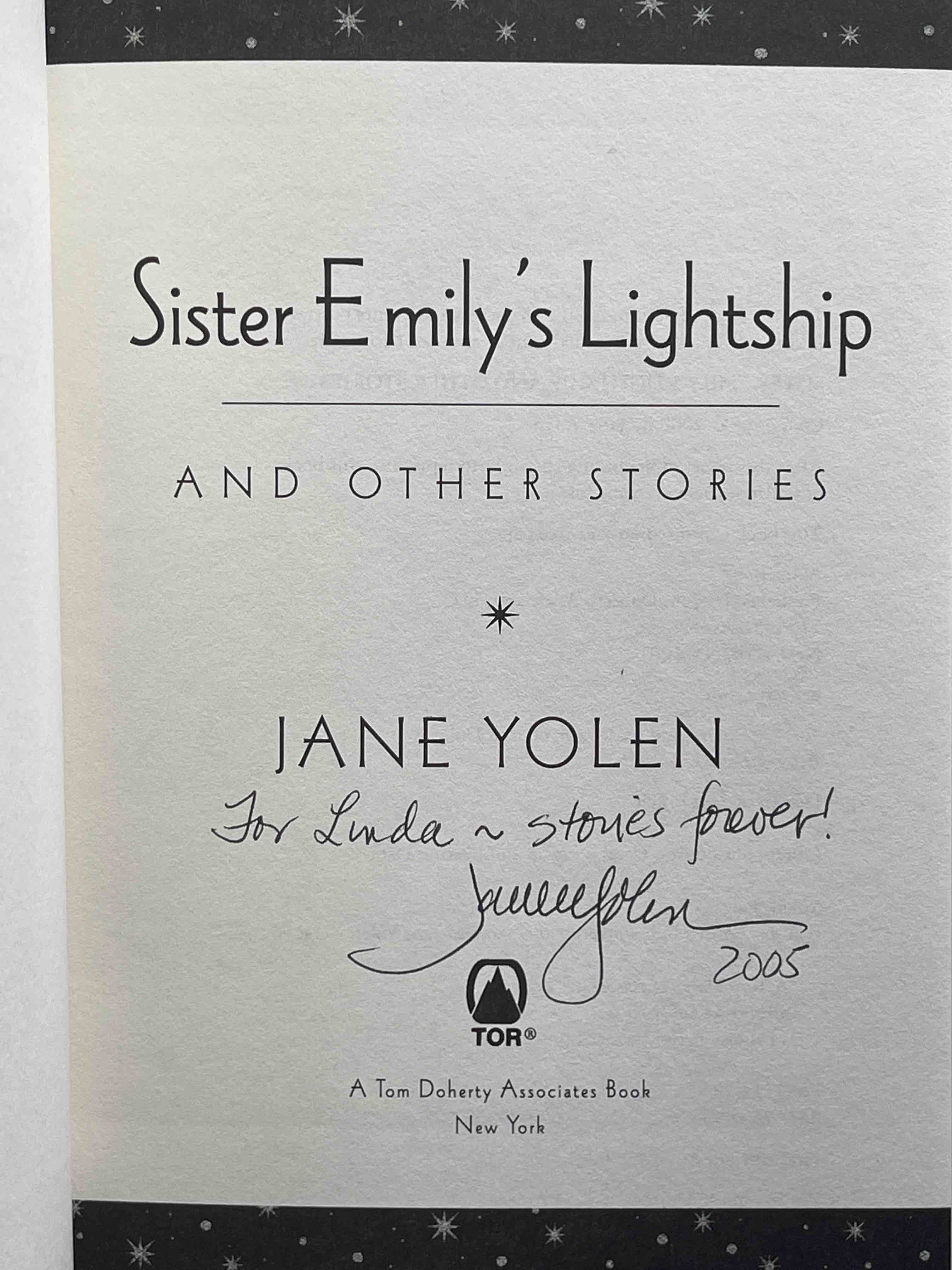 SISTER EMILY'S LIGHTSHIP and Other Stories. by Yolen, Jane.: FINE (2000 ...