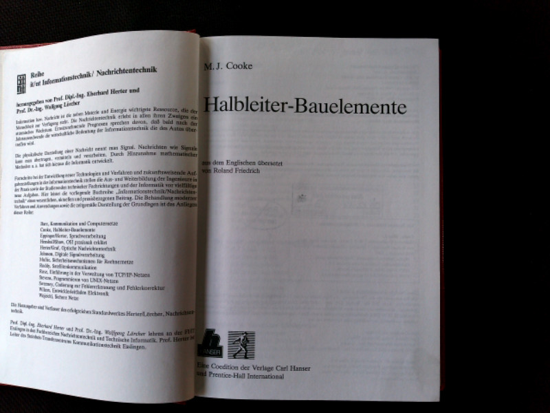 Halbleiter-Bauelemente. Reihe Informationstechnik, Nachrichtentechnik. - Cooke Mike, J.,