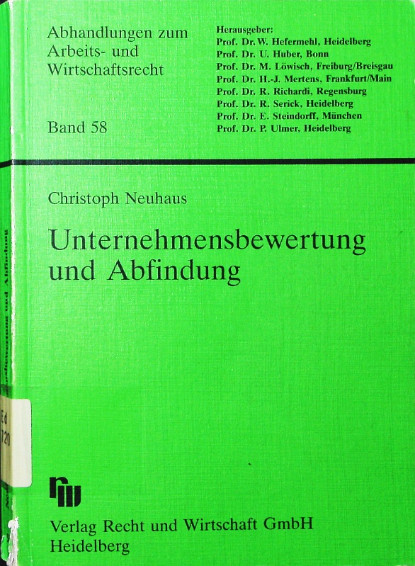 Unternehmensbewertung und Abfindung bei freiwilligem Ausscheiden aus der Personengesellschaft. - Neuhaus, Christoph