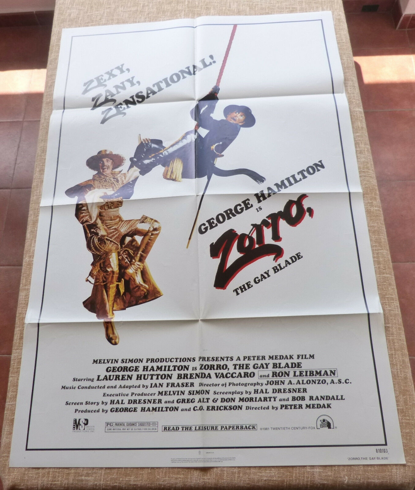Zorro The Gay Blade 1981 Full Movie Zorro: The Gay Blade Movie Poster, Original, Folded, One Sheet, year