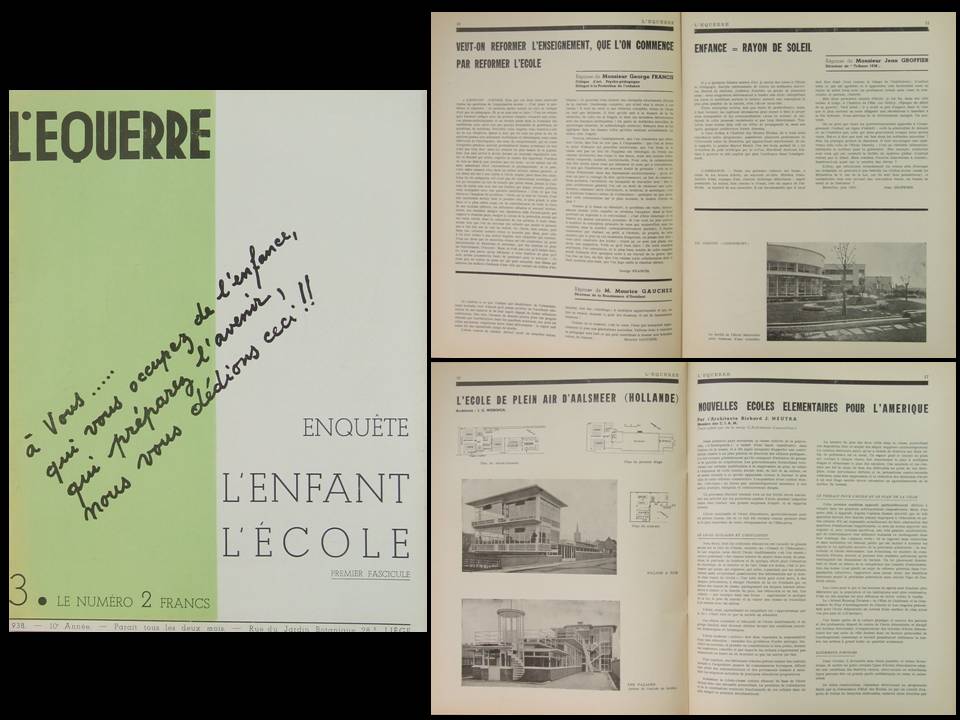 L'EQUERRE n°3 1938 - ECOLE, RICHARD NEUTRA, AALSMER, ALBERT BOKSTAEL:  (1938) Edition originale Magazine / Périodique