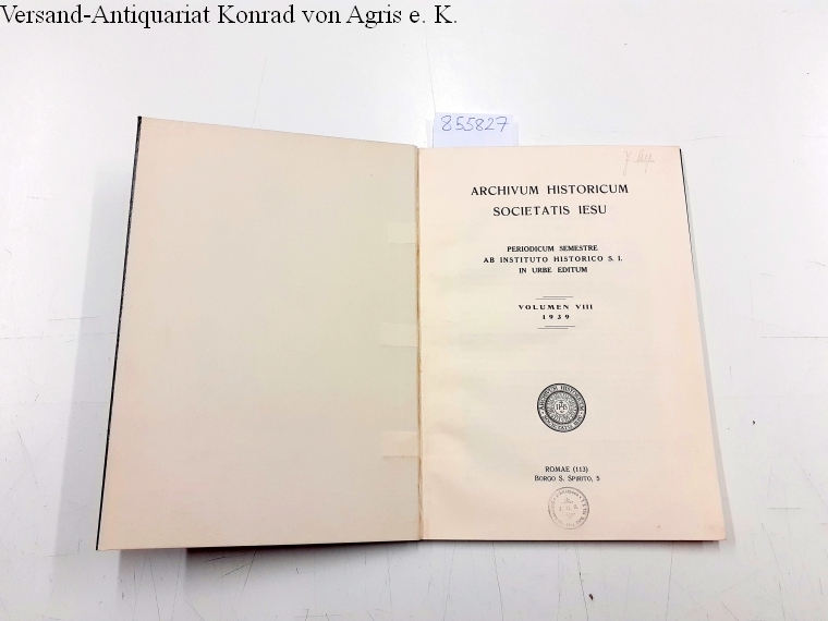Archivum historicum Societatis Iesu (Jesu) Periodicum Semestre a