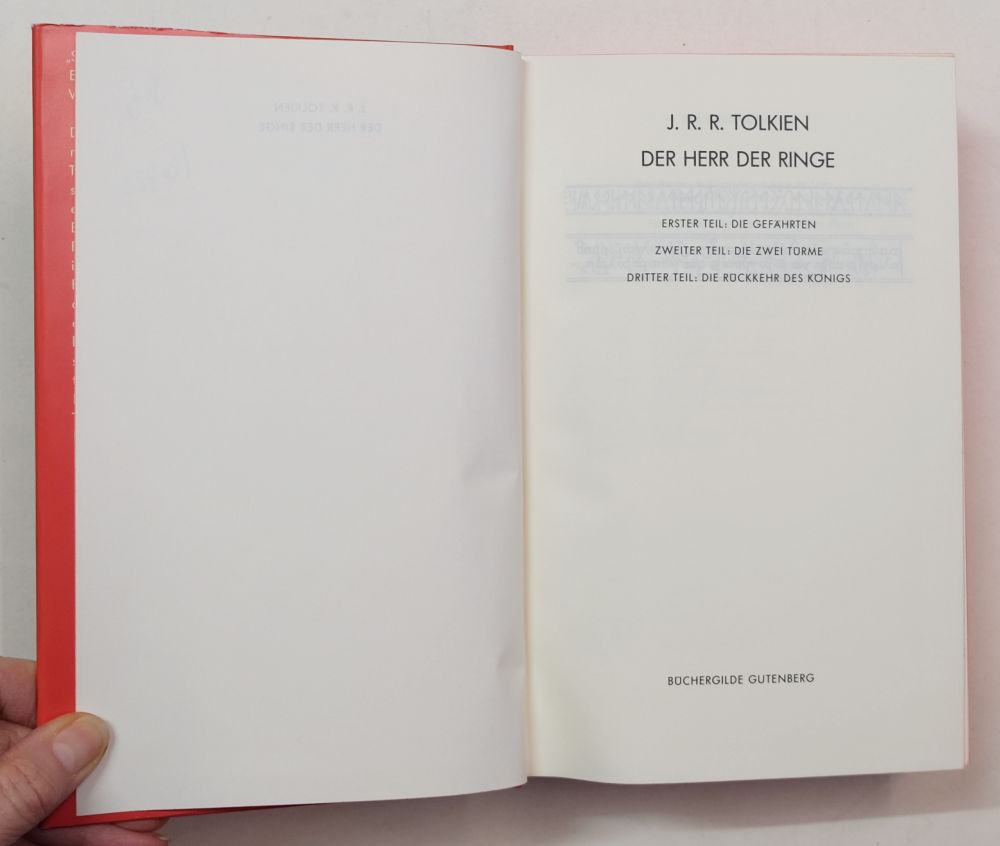 Der Herr der Ringe. Drei Bände (Teile) in 1 Band. Übersetzt von Margaret Carroux. by Tolkien, J