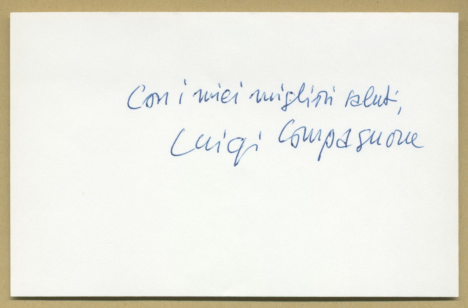 Luigi Compagnone (1915-1998) - Rare carte signée + Photo by Luigi ...