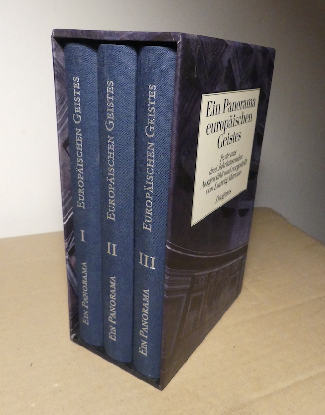 Ein Panorama europäischen Geistes. Texte aus drei Jahrtausenden. - ausgewählt und vorgestellt von Ludwig Marcuse. Mit einem Vorwort von Gerhard Szczesny. Band I bis III. - Marcuse, Ludwig (Hrsg.)