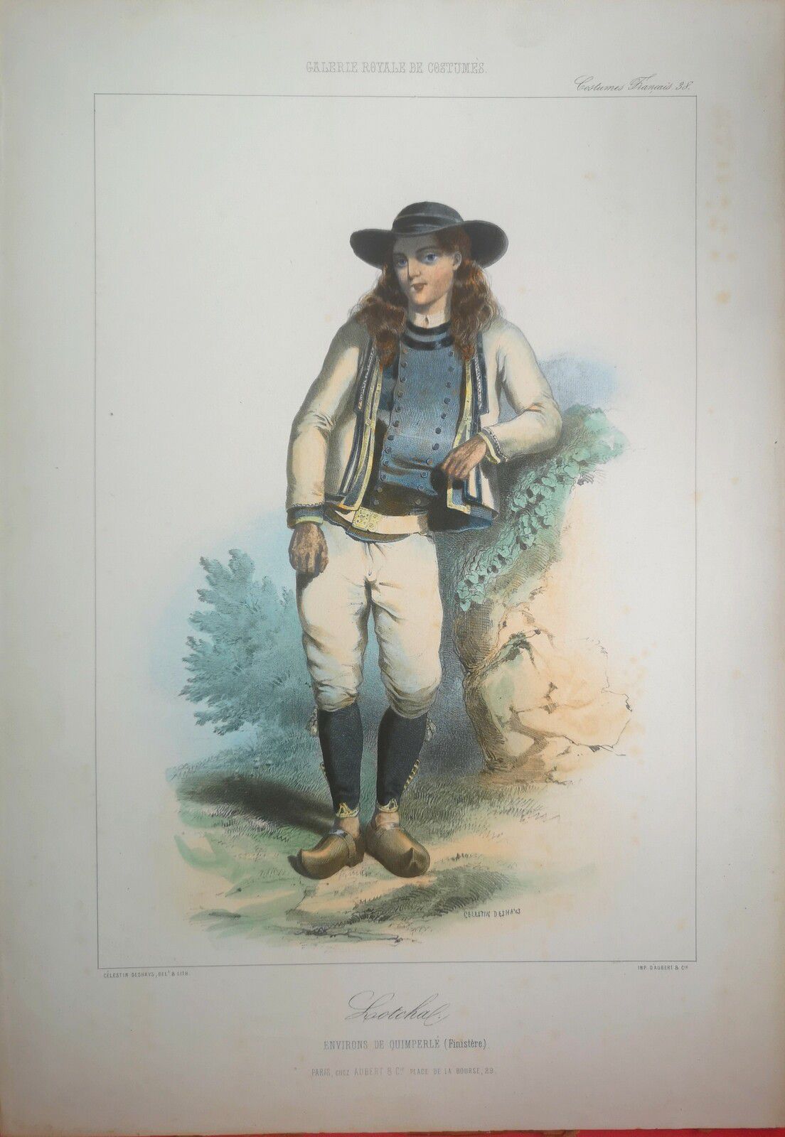 Lotcha (environs de Quimperlé, Finistère) - Recueil "La Galerie royale des costumes" Paris, 1846. Celestin Deshays [Bon]