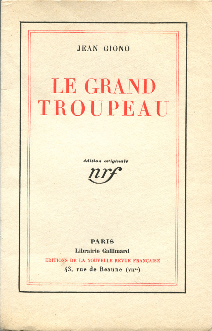 Le Grand Troupeau. by GIONO (Jean) :: Bon Couverture souple Edition ...