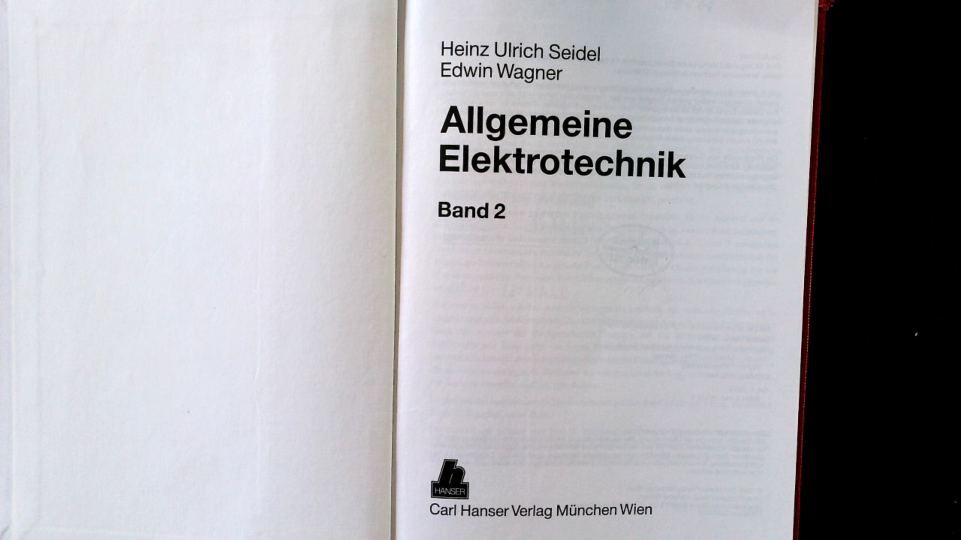 Allgemeine Elektrotechnik, Bd.2. - Seidel, Heinz-Ulrich und Edwin Wagner,