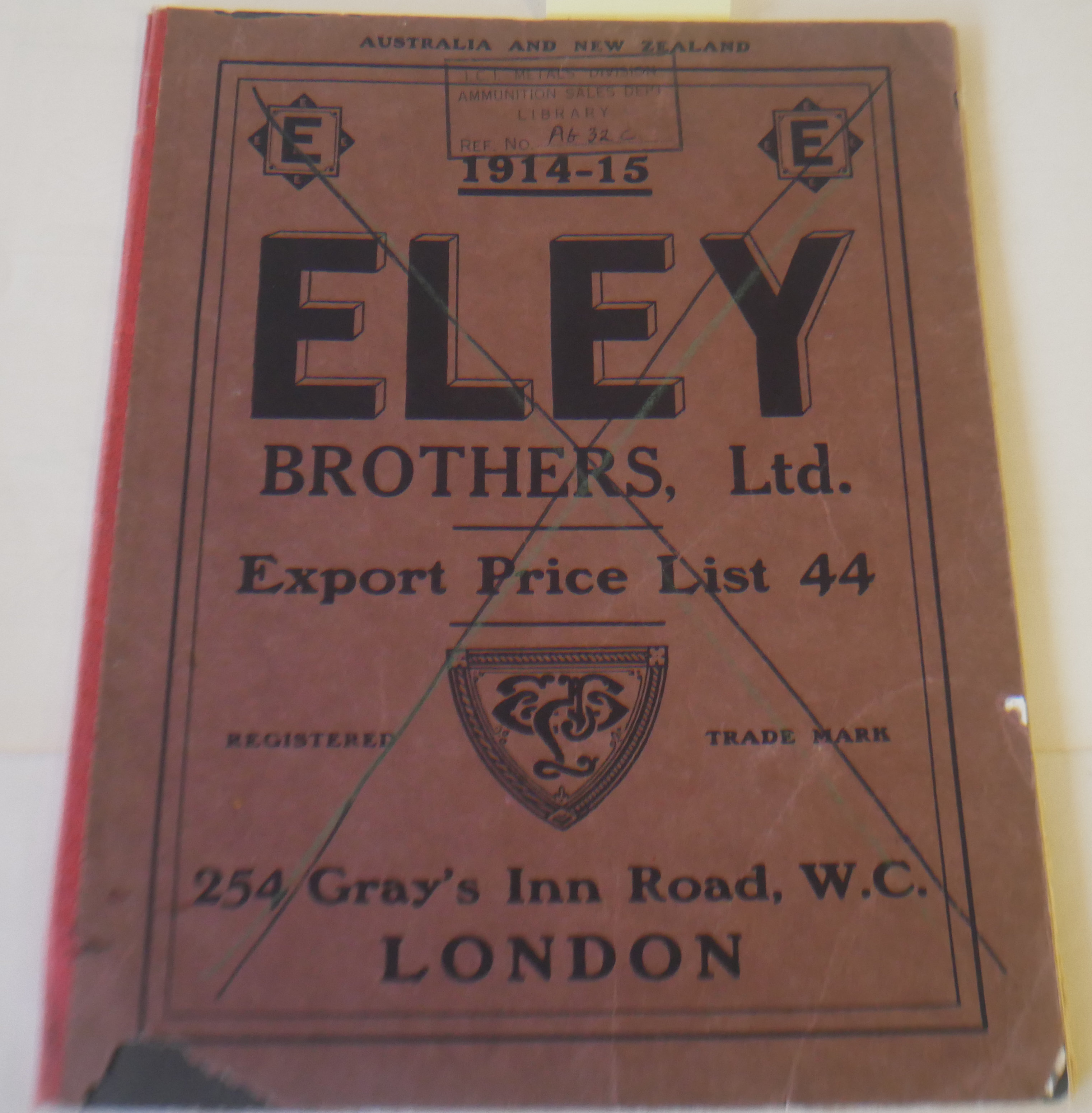 Eley 1914-15 Brothers Ltd Ammunition Catalog 