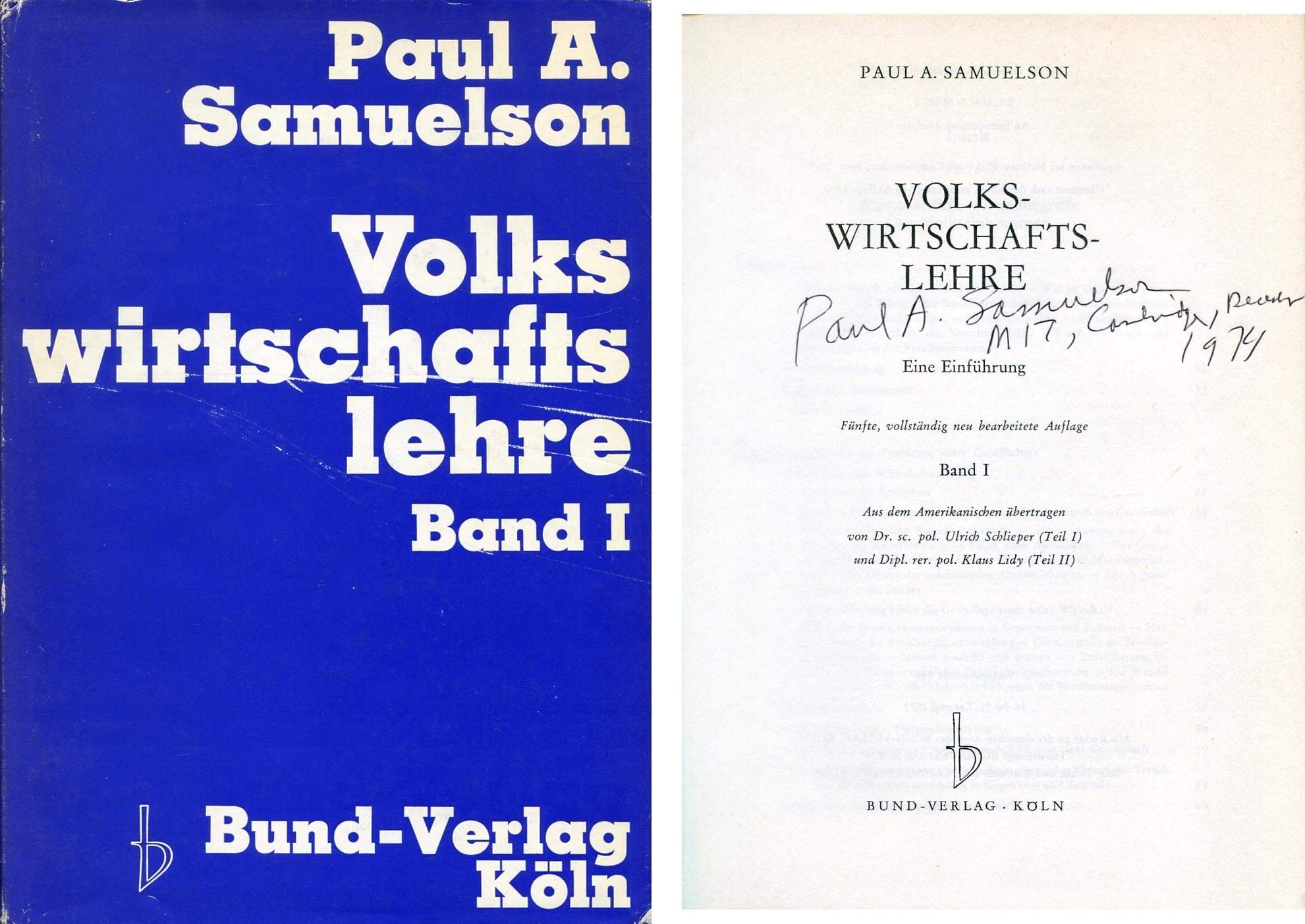 Paul A. Samuelson Autograph | signed programmes / books Paul A | Barnebys