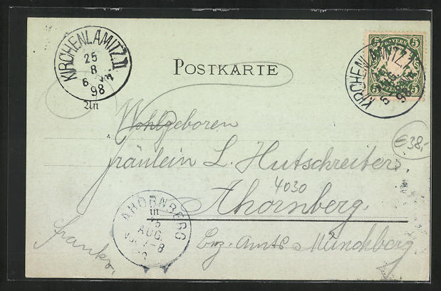 Mondschein-Lithographie Waldstein i. Fichtelgeb., Forsthaus, Burgruine ...