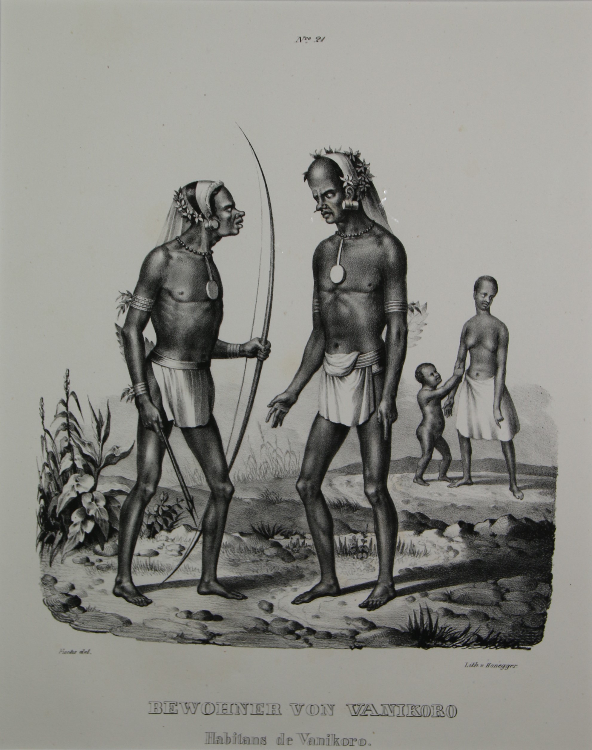 Bewohner von Vanikoro von Vanikoro Bewohner der Salomon Inseln.:  Kunst / Grafik / Poster | Graphik-Antiquariat Jason  Düssel