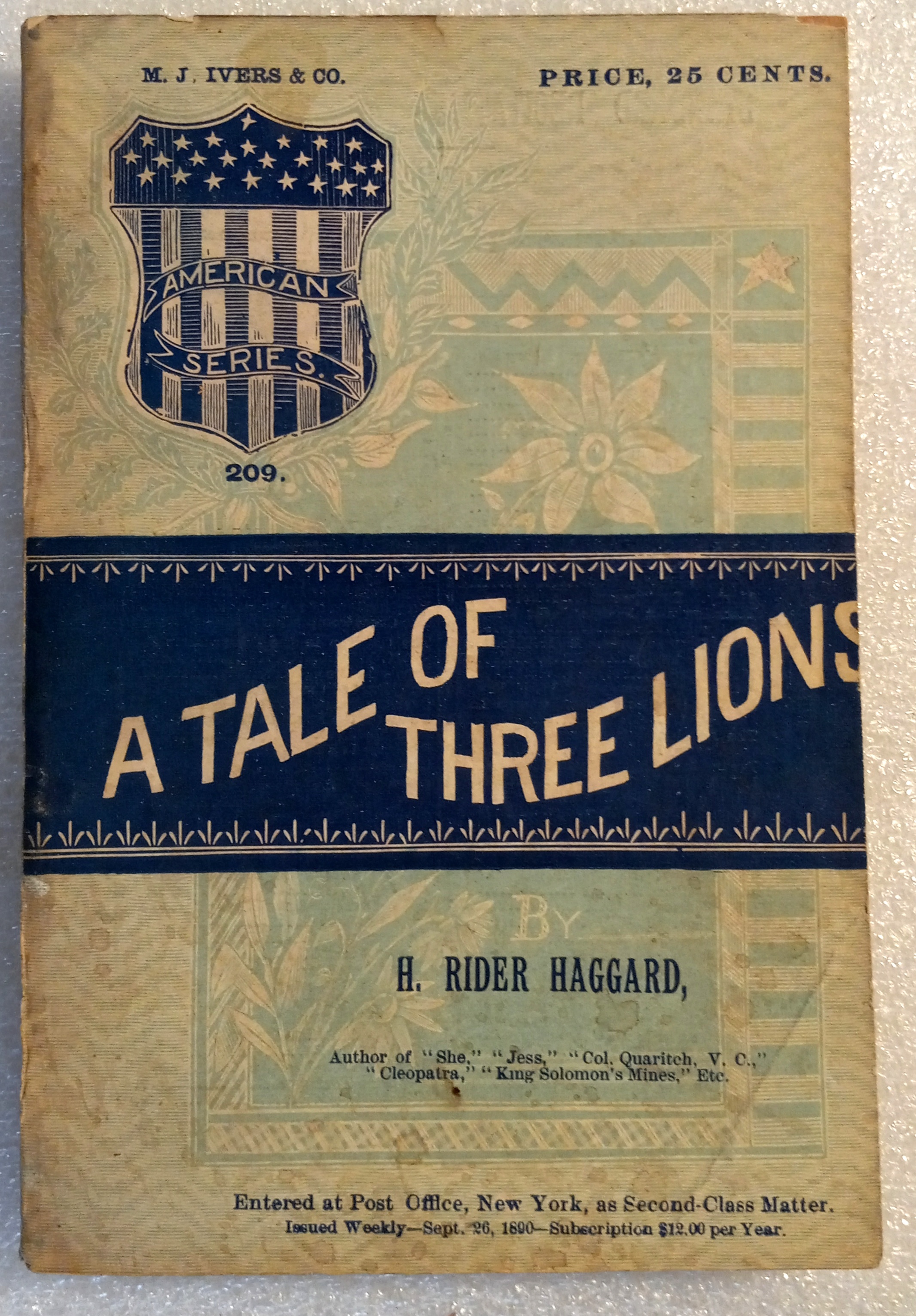 A Tale of Three Lions / On Going Back/The Haunted Chamber - American ...