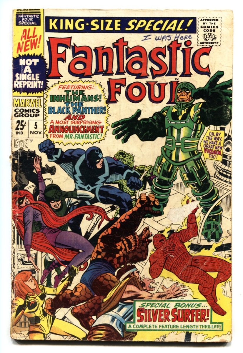 FANTASTIC FOUR ANNUAL #5--Black Panther Inhumans comic book 1967 Silver  Surfer: (1967) Comic | DTA Collectibles