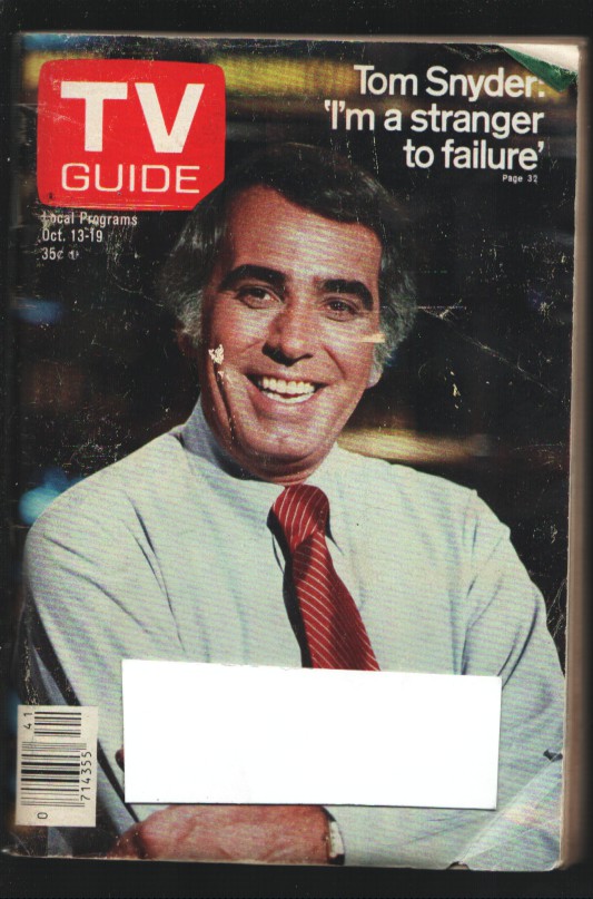 TV Guide 10/13/1979Tom SnyderTomorrow Show photo coverNY Metro editionstar pixVG (1979
