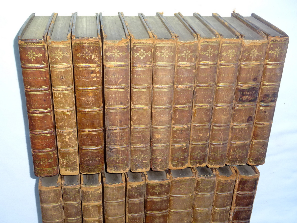 The First Variorum Edition of The Plays of William Shakspeare in 21 Volumes with Corrections and Illustrations of Various Commentators. + Notes, by Samuel Johnson & George Steevens. Revised and Augmented by Isaac Reed. - Shakspeare, William ( Shakspere, Shakespere, Shakespeare.) Isaac Reed. Samuel Johnson and George Steevens