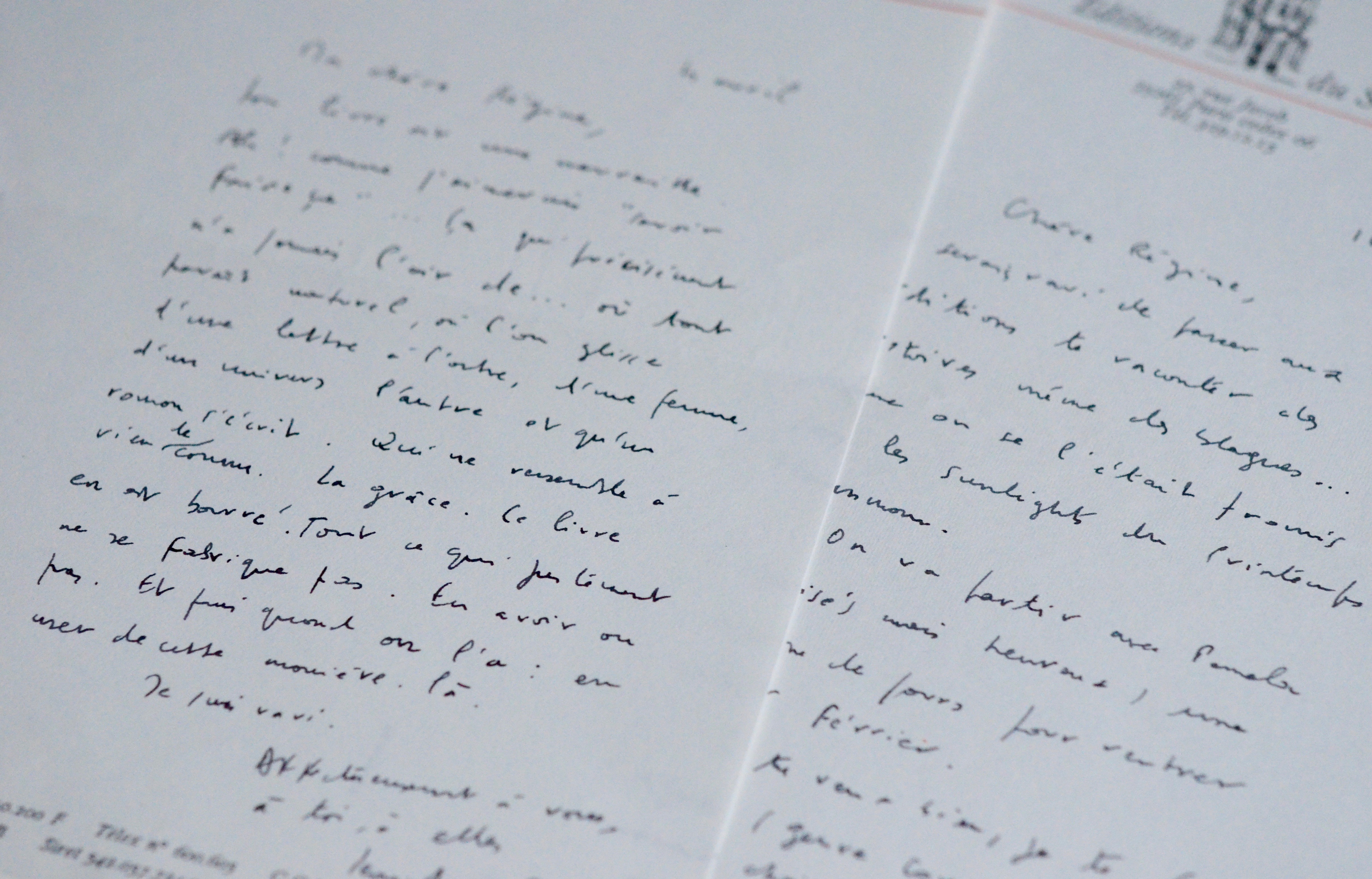 [Signé] Deux belles et amusantes lettres de Jean-Marc Roberts à Régine Deforges Roberts Jean-Marc 1954 2013 [ ]