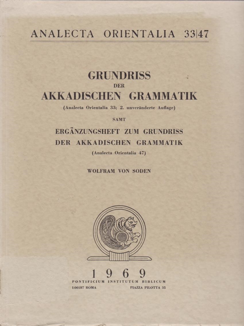 Grndriss der Akkadischen Grammatik