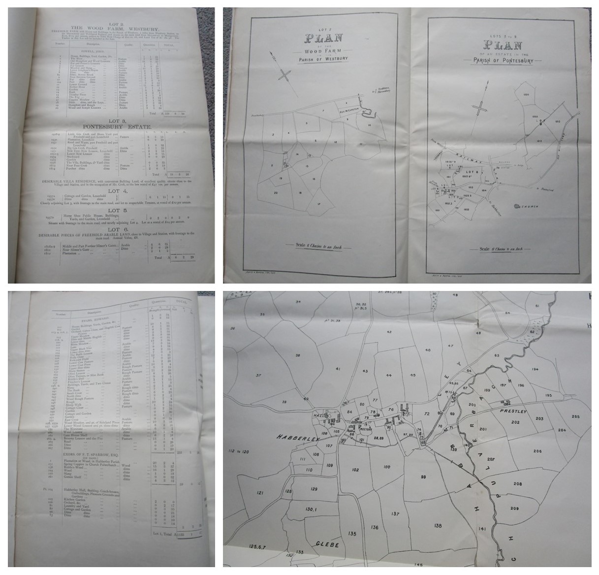 1887 THE HABBERLEY ESTATE, SHROPSHIRE ESTATE SALE CATALOGUE PARTICULARS