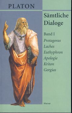 Protagoras, Laches und Euthyphron. Apologie und Kriton. Gorgias. Einzelband. In Verbindung mit Kurt Hildebrandt, Constantin Ritter und Gustav Schneider hrsg. und mit Einleitungen, Literaturübersichten, Anmerkungen und Registern versehen von Otto Apelt. Unv. Nachdr. der Ausg. v. 1920/22. - Platon