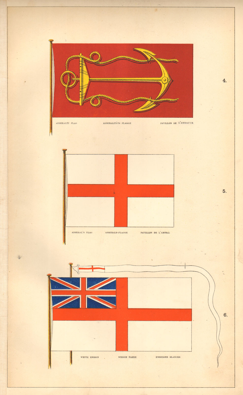 4. Admiralty Flag, Admiralitats Flagge, Pavillon de L&amp;#39;Amiraute; 5 ...