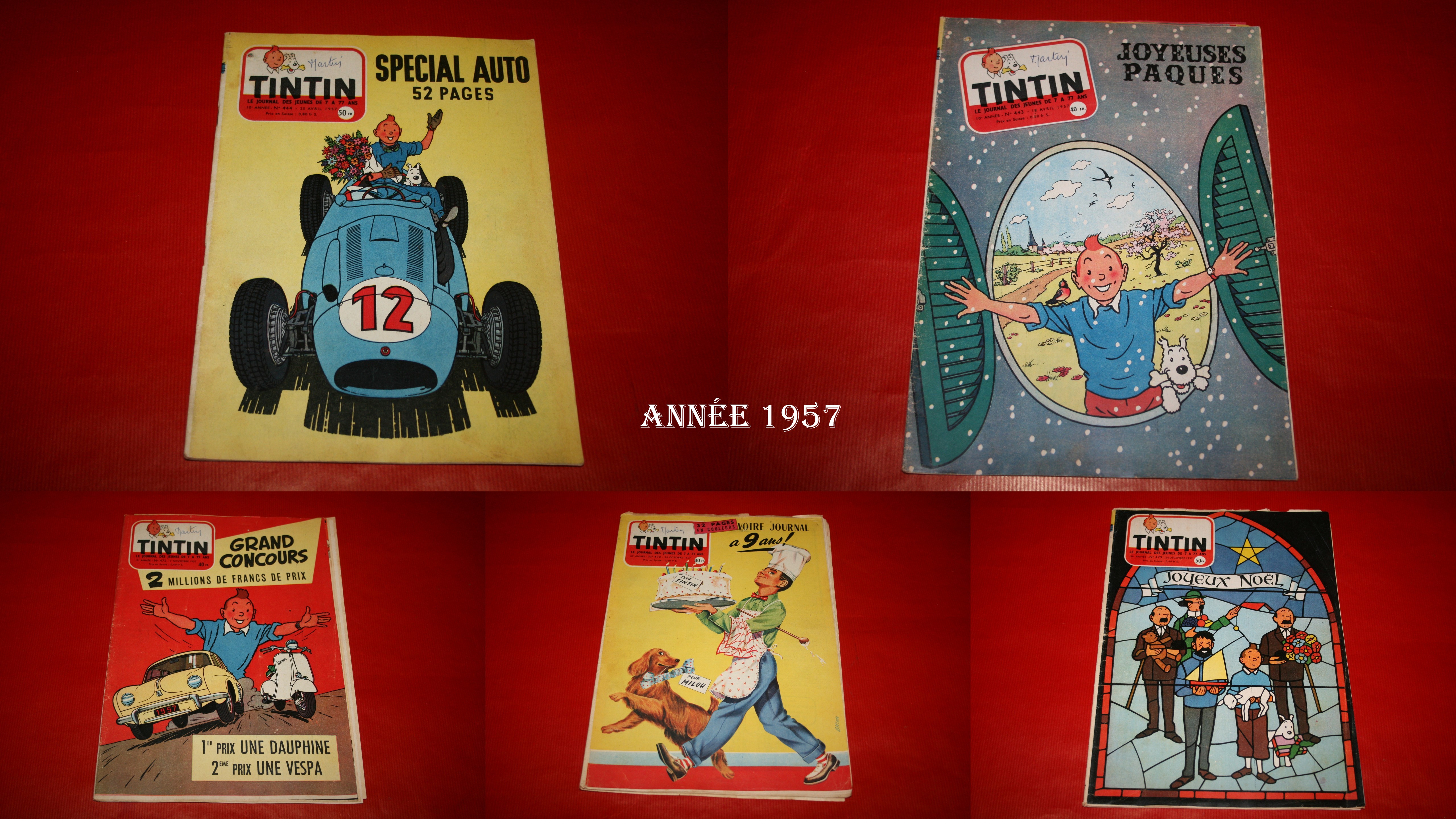  Tintin. Le Super Journal des Jeunes de 7 a 77 Ans. No. 12.  Issues 13-17, 1962: Hergé, René Goscinny, Albert Weinberg: Books