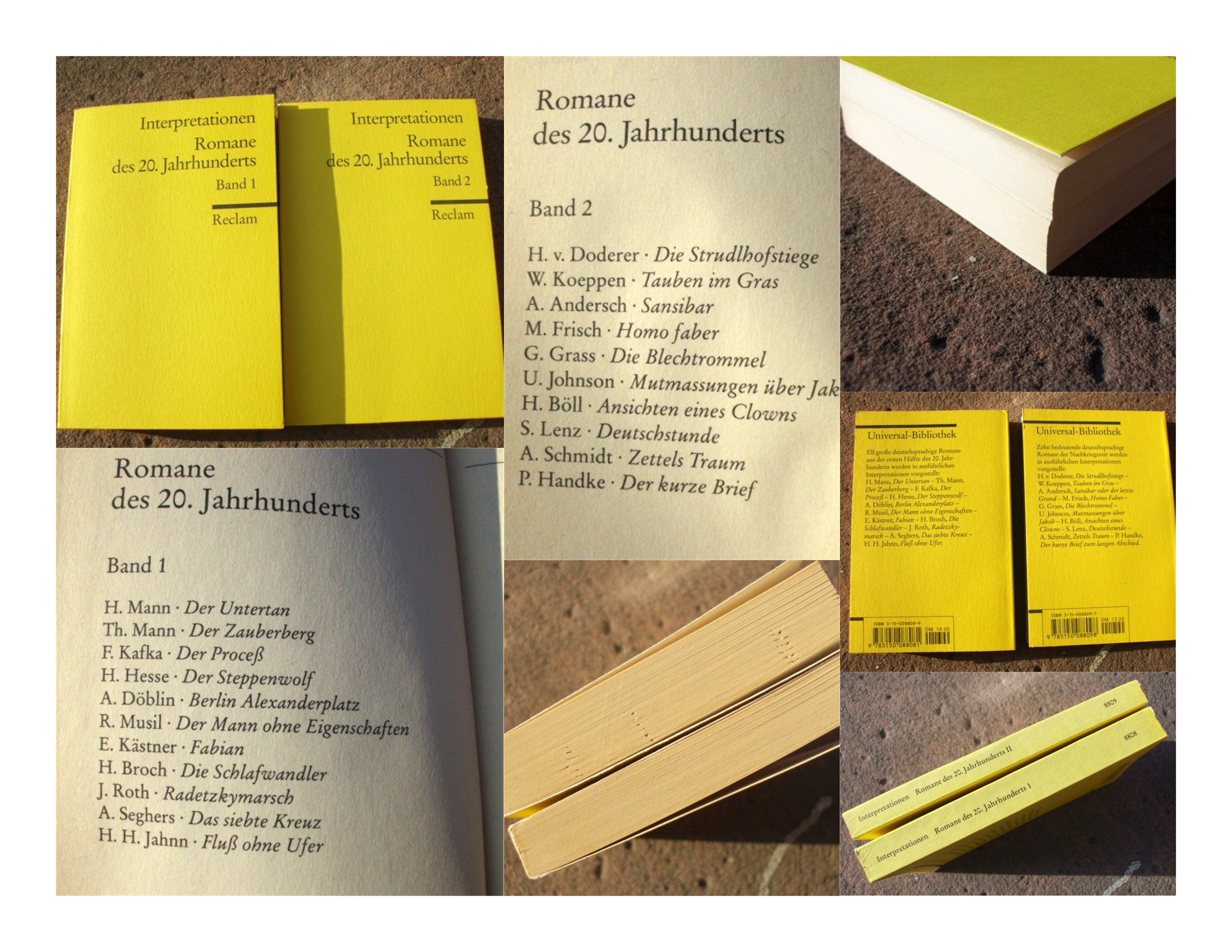 Interpretationen: Romane des 20. Jahrhunderts. Band 1 und Band 2. (= Reclams Universal-Bibliothek, Band 8808 und 8809). - Drews, Jörg u. a.