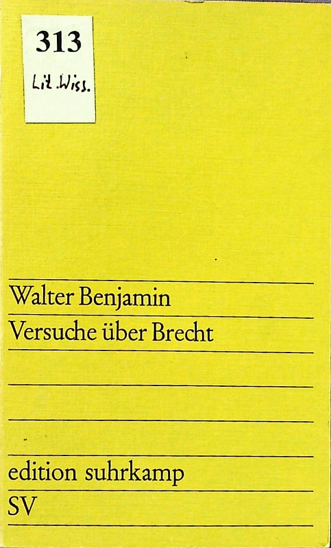 Versuche über Brecht. - Tiedemann, Rolf