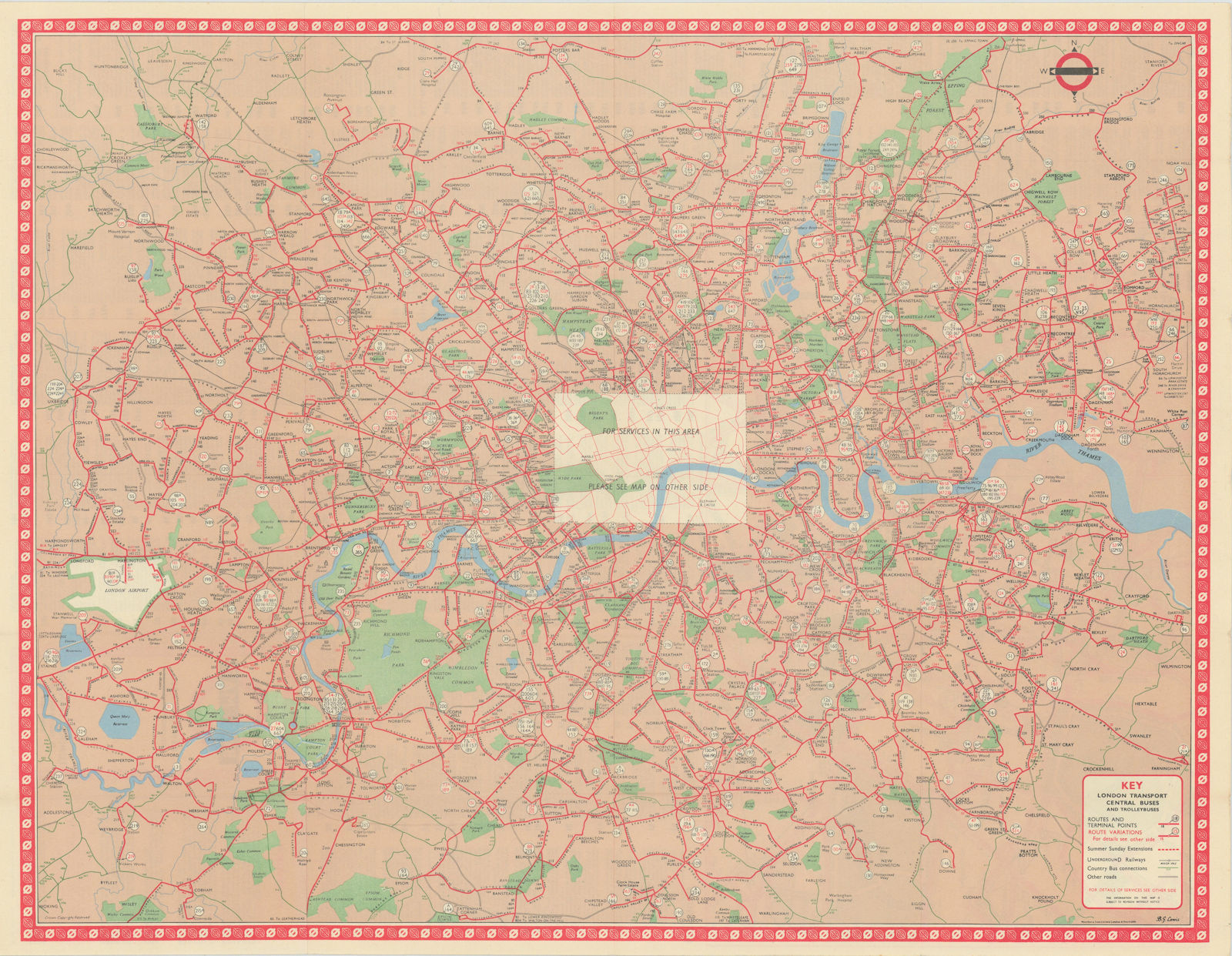 Bus Map Central Area including Trolleybuses [461 1143E 350M. (No.2)] by ...