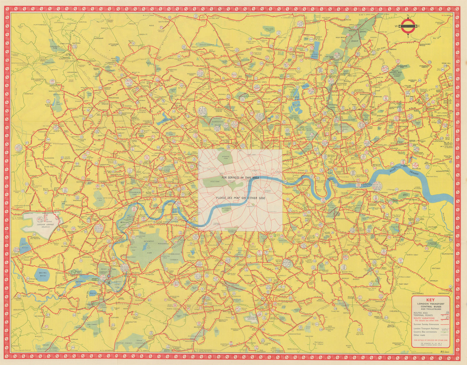 Bus Map Central Area including Trolleybuses [1055/2157E 250M] par Lewis ...