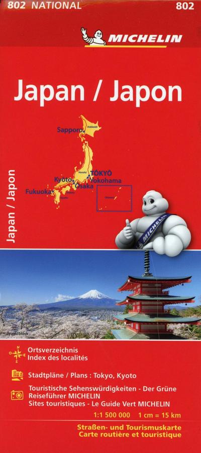 Michelin Japan : Straßen- und Tourismuskarte 1:1.500.000