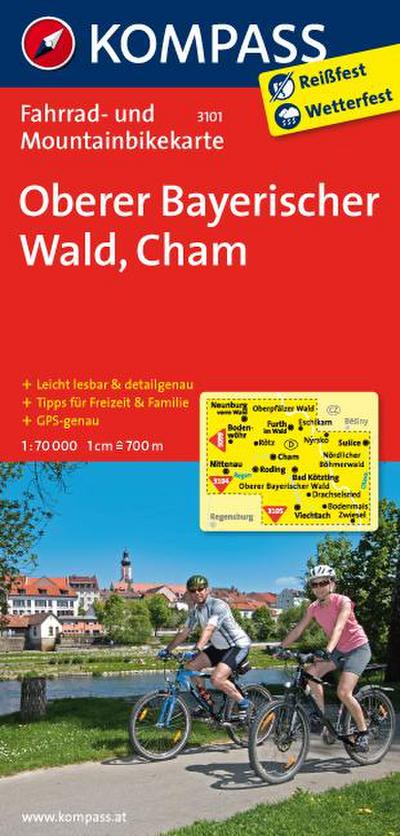 Oberer Bayerischer Wald - Cham 1 : 70 000 : Radkarte. GPS-genau - Kompass-Karten