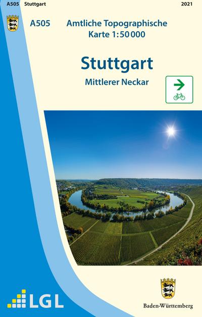 A505 Amtliche Topographische Karte 1:50 000 Stuttgart : Mittlerer Neckar