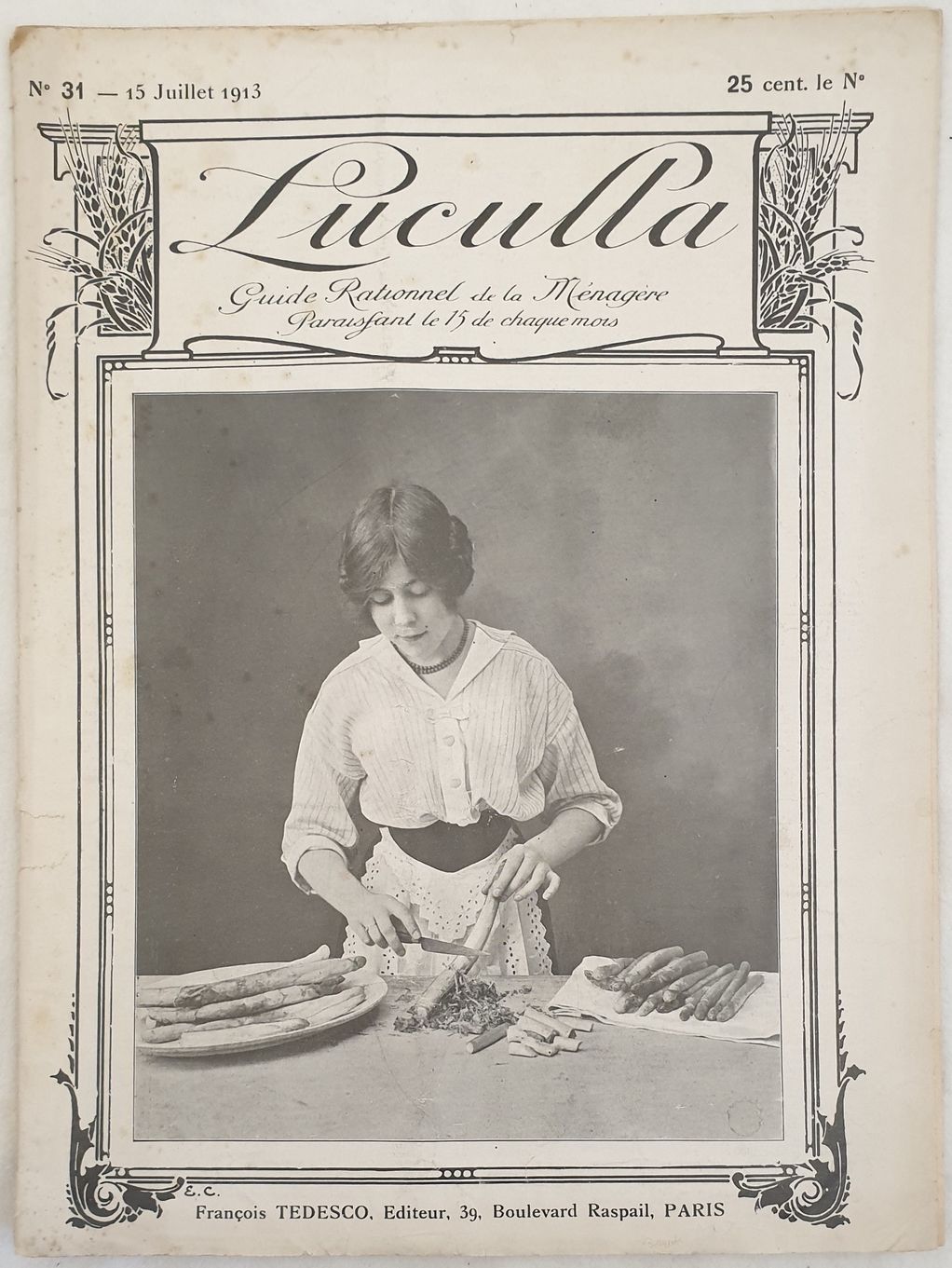 Abebooks N. 31 - 15 JUILLET 1913 LUCULLA GUIDE RATIONNEL DE LA MENAGERE