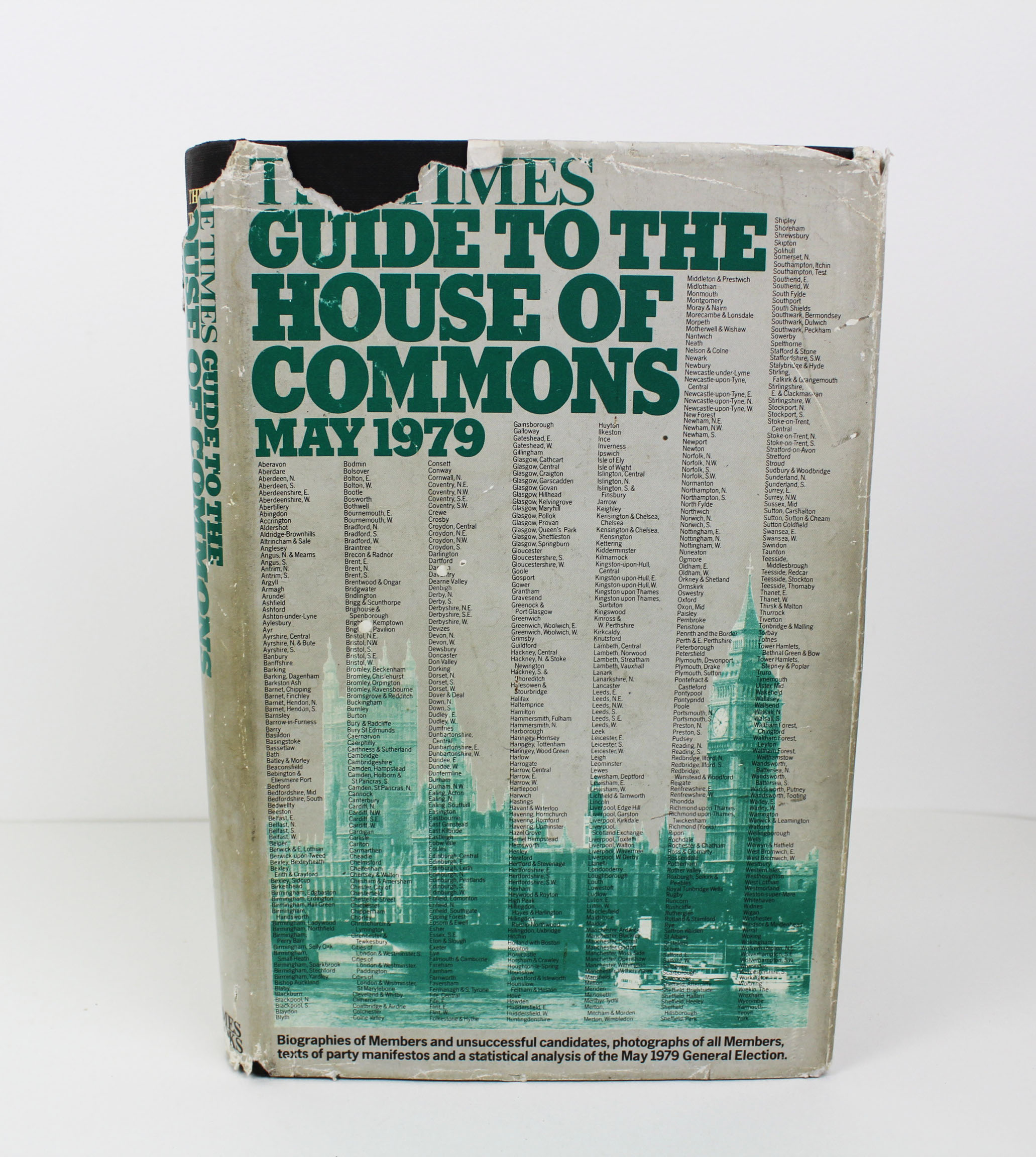 Times Guide to the House of Commons, May 1979 (339p, Map Attached to Inside Back Cover) - London Times