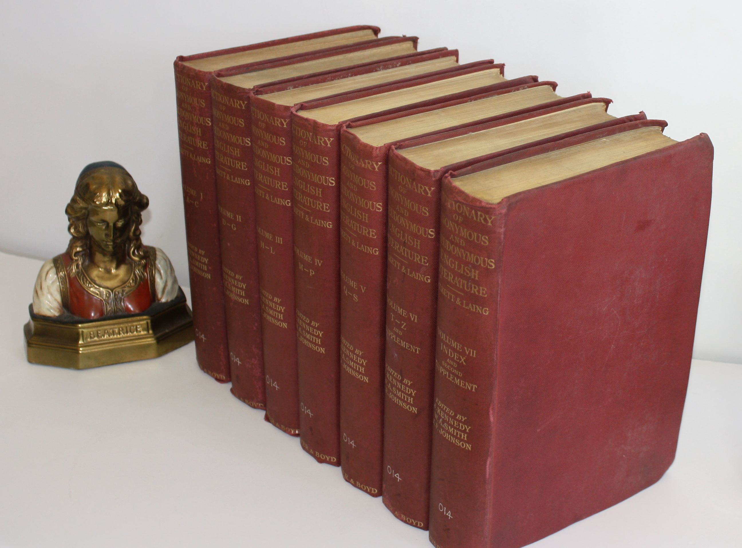 Dictionary of Anonymous and Pseudonymous. English Literature